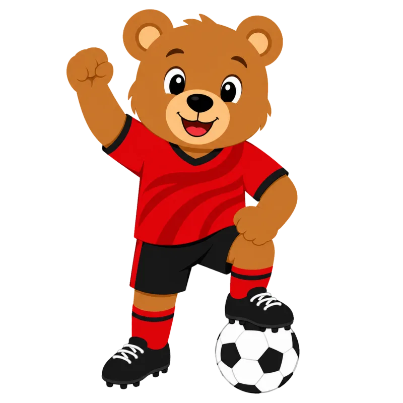 Bear Mascot Football Stickdatei – Kinder