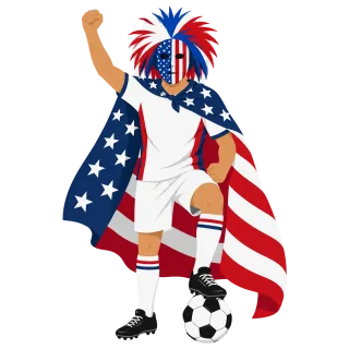 Football Cheering Usa flag Stickdatei