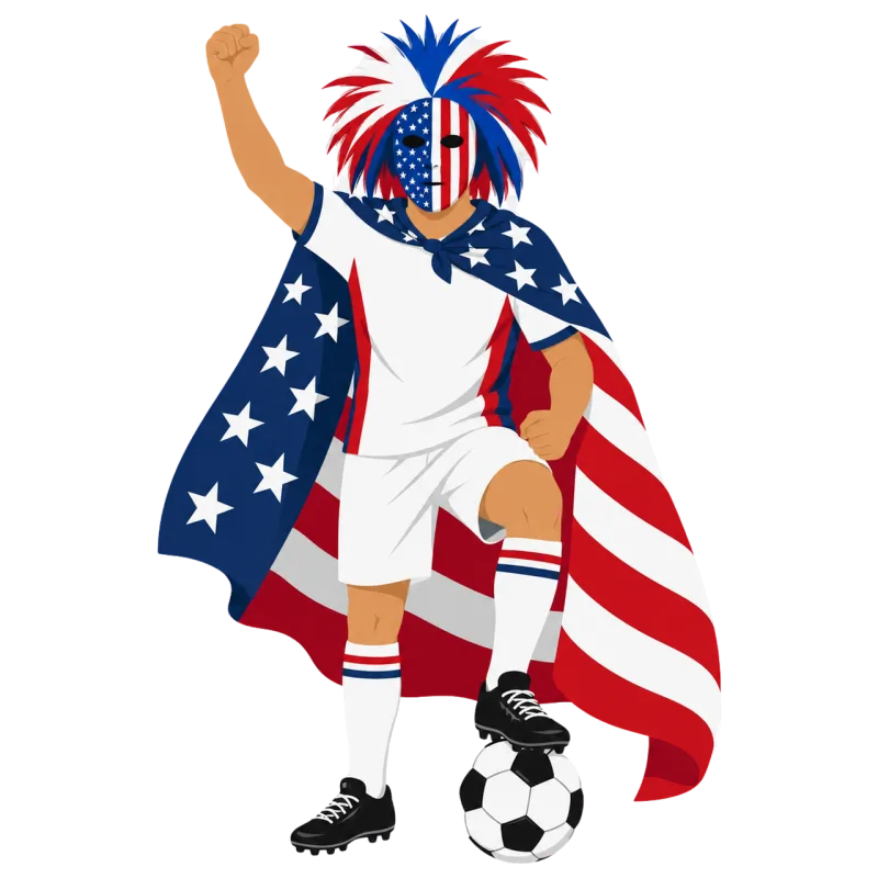 Football Cheering Usa flag Stickdatei – Sport