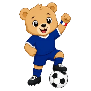 Football mascot Teddy bear French football Stickdatei