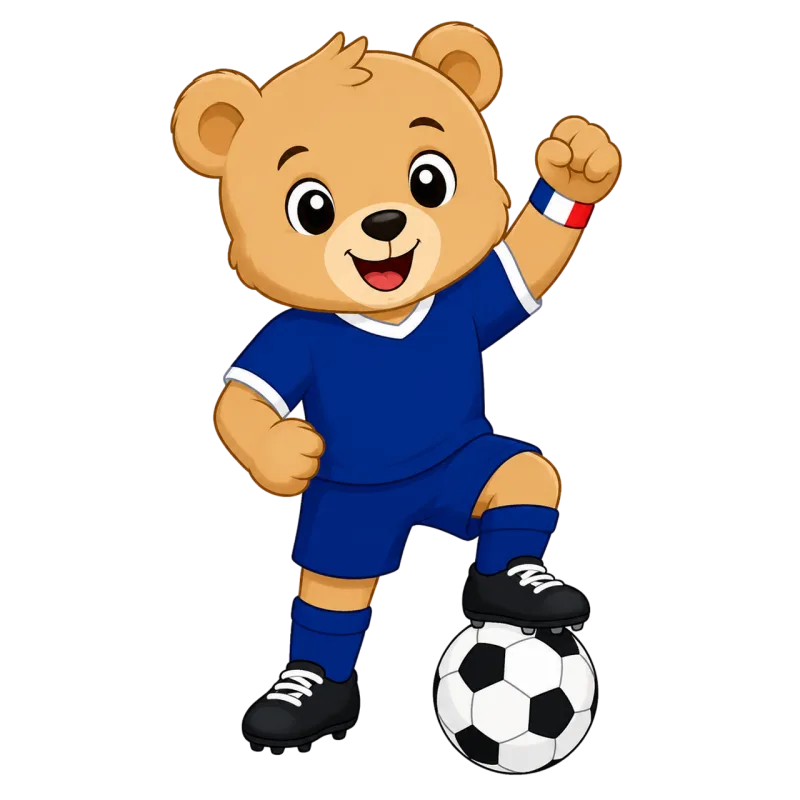 Football mascot Teddy bear French football Stickdatei – Sport