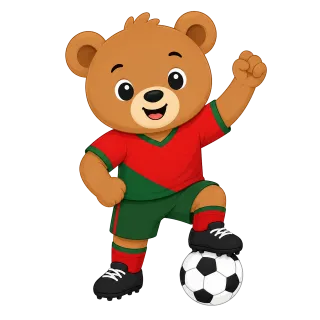 Mascot Football Teddy bear Stickdatei
