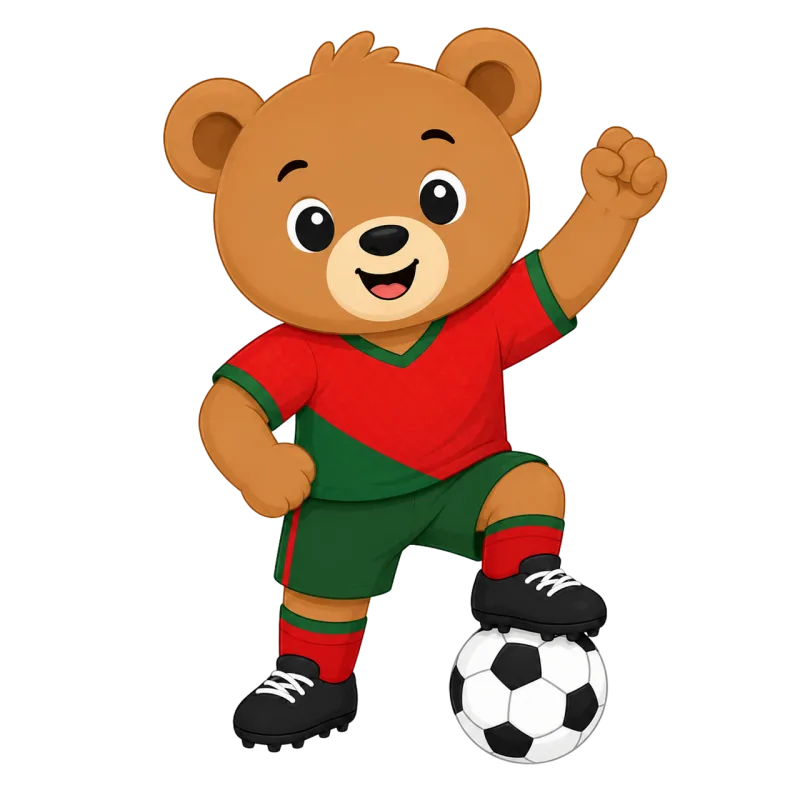 Mascot Football Teddy bear Stickdatei – Kinder