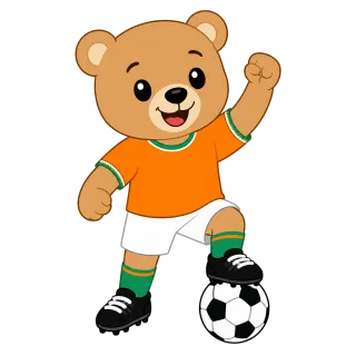 Football Mascot Teddy bear Stickdatei