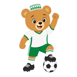 Soccer Mascot Bear mascot Stickdatei