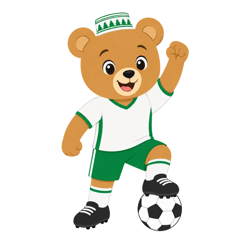 Soccer Mascot Bear mascot Stickdatei – Kinder