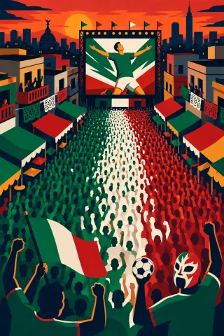 Mexico Football Fans Stickdatei