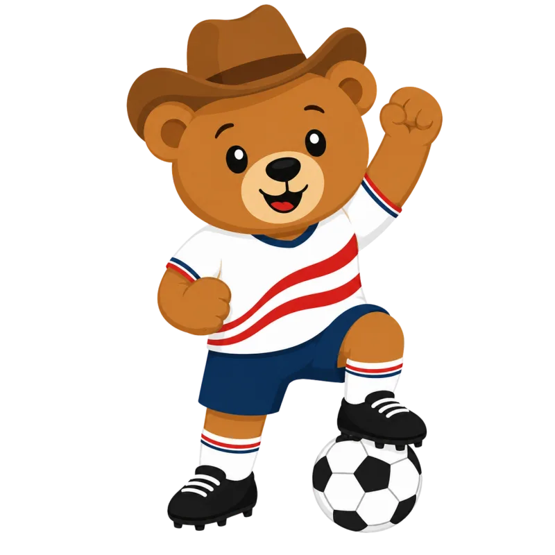 Mascot Bear Football Stickdatei – Kinder