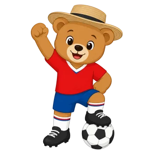 Bear Mascot Football Stickdatei – Kinder