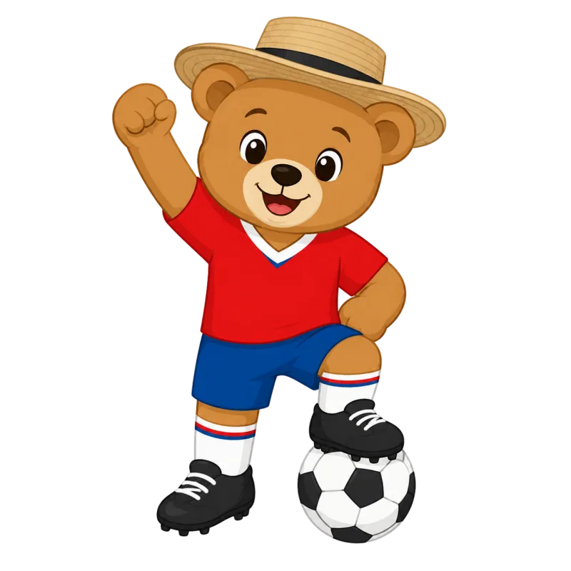 Bear Mascot Football Stickdatei – Kinder