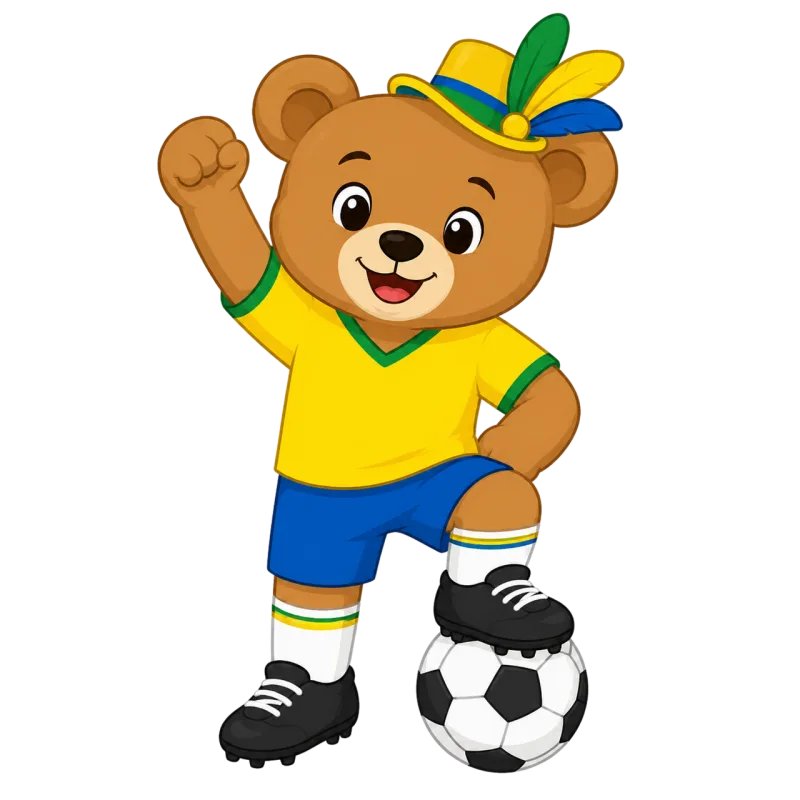 World cup Football Mascot Stickdatei – Kinder