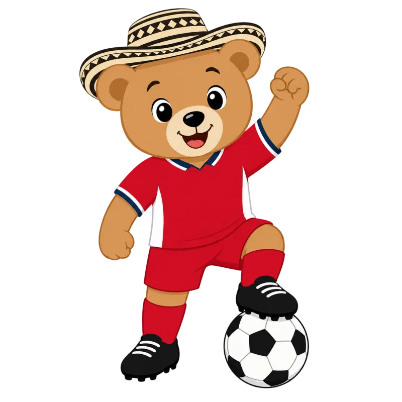Football mascot Bear mascot Pintao hat Stickdatei – Kinder
