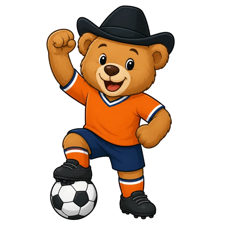 Football Mascot Bear Stickdatei – Kinder
