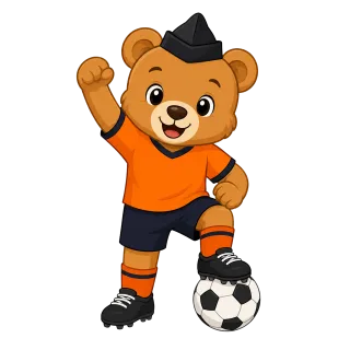 Football mascot Dutch Bear mascot Stickdatei