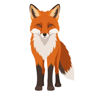 Fox Wild animal Stylized Stickdatei