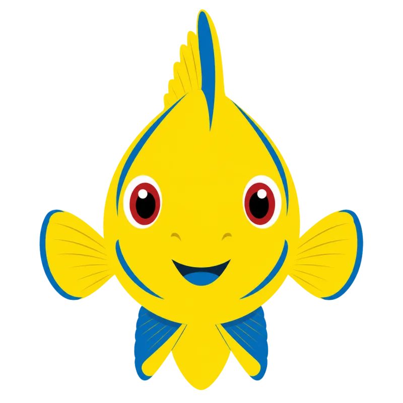 Yellow fish Tropical fish Blue fins Stickdatei – Tiere
