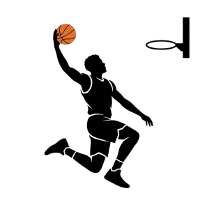 Basketball Dunk Black silhouette Stickdatei