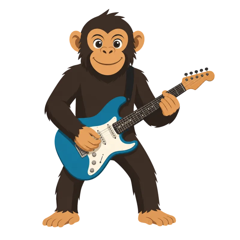 Monkey Chimpanzee Electric guitar Stickdatei – Musik