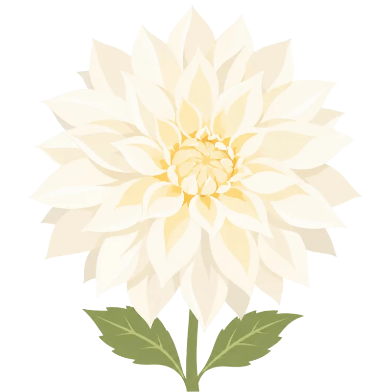 Dahlia Cream flower Petals Stickdatei – Kinder