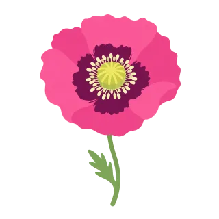 Poppy Pink Flower Stickdatei