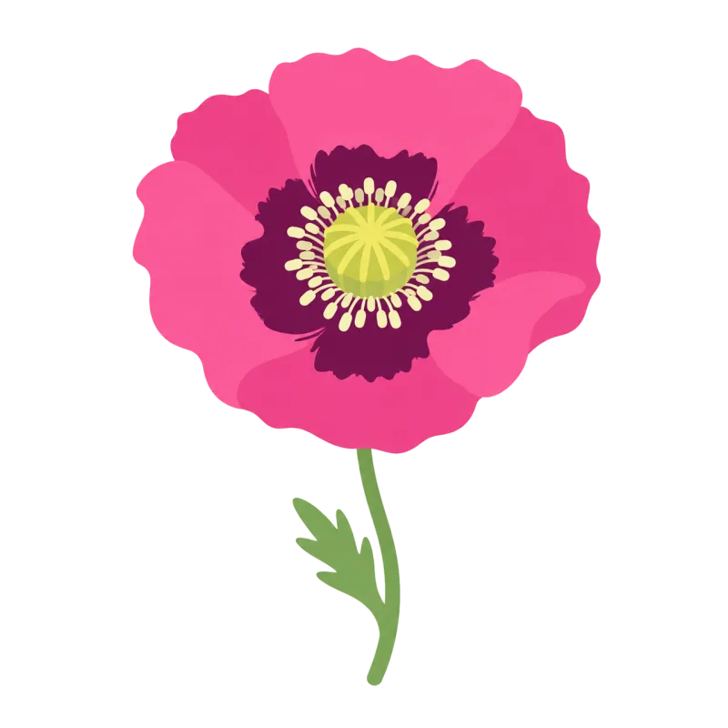 Poppy Pink Flower Stickdatei – Blumen