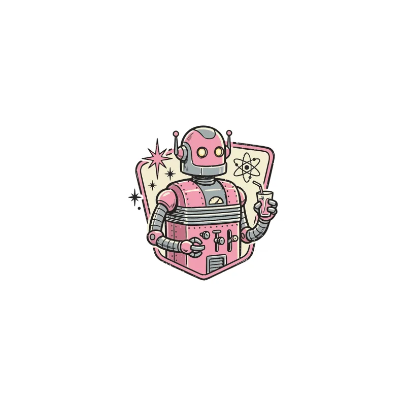 Robot Pink Science Stickdatei – Kinder
