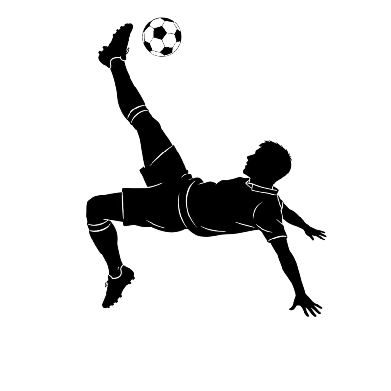 Soccer Silhouette Bicycle kick Stickdatei – Sport
