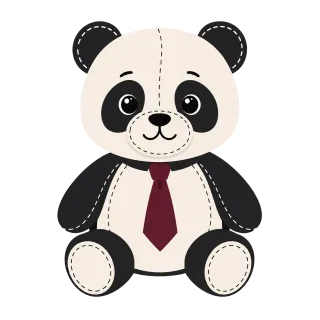 Panda Plush toy Black white Stickdatei