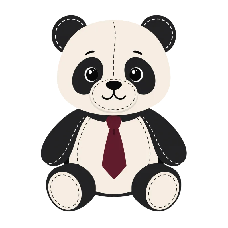 Panda Plush toy Black white Stickdatei – Tiere