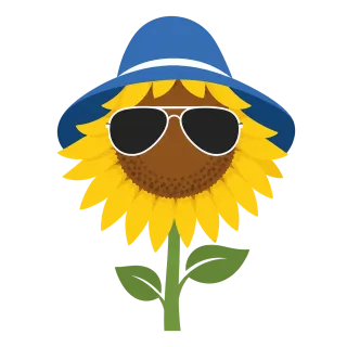 Sunflower Sunglasses Blue hat Stickdatei