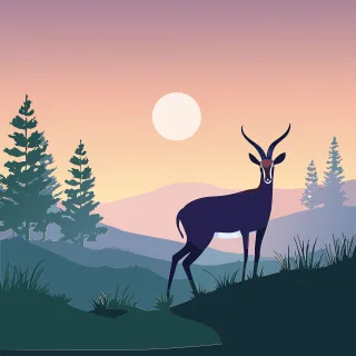 Antelope Nature Landscape Stickdatei