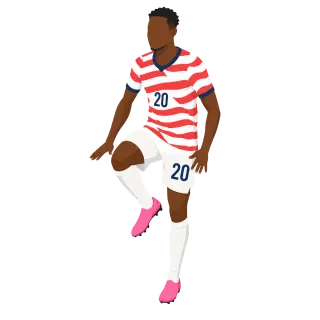 Football player Sports jersey Red and white stripes Stickdatei