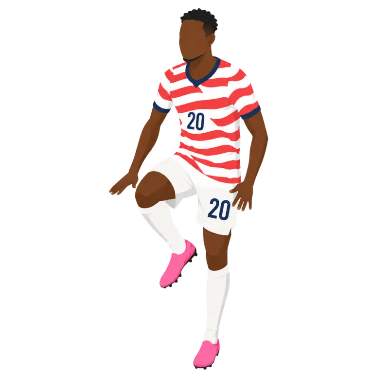 Football player Sports jersey Red and white stripes Stickdatei – Sport