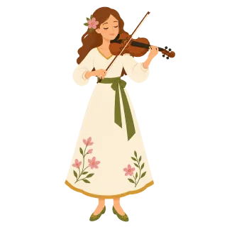 Violinist Musician Woman Stickdatei