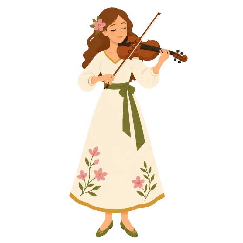 Violinist Musician Woman Stickdatei – Musik