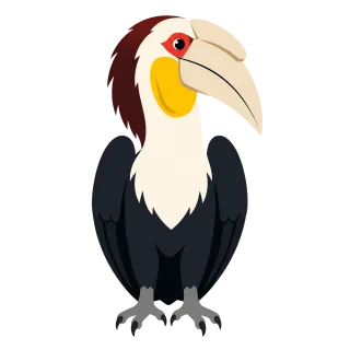 Wreathed hornbill Bird Wildlife Stickdatei – Weihnachten
