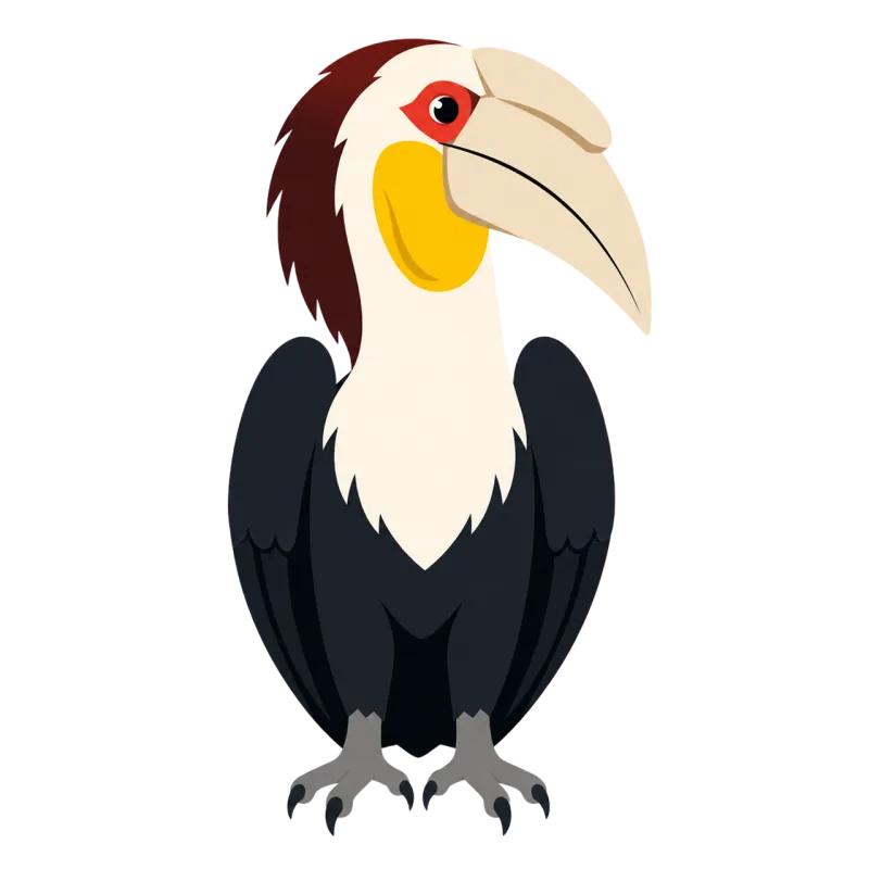 Wreathed hornbill Bird Wildlife Stickdatei – Weihnachten