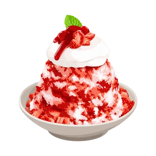 Kakigori Strawberry syrup Whipped cream Stickdatei – Kinder