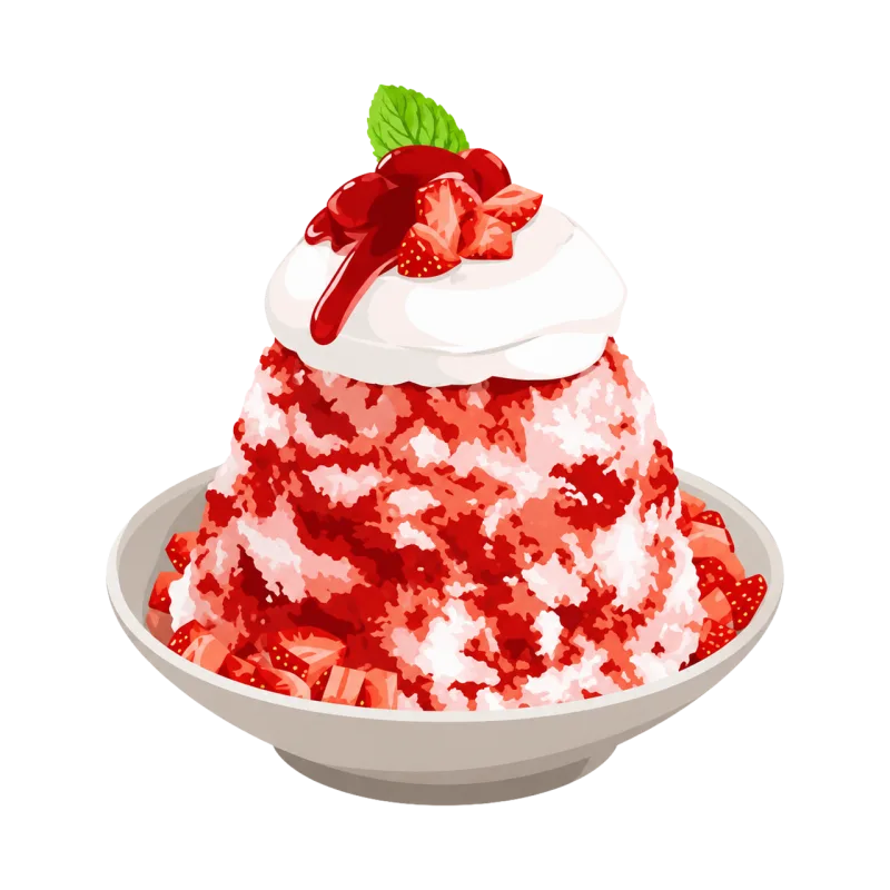 Kakigori Strawberry syrup Whipped cream Stickdatei – Kinder