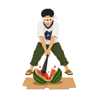 Suikawari Watermelon Traditional game Stickdatei