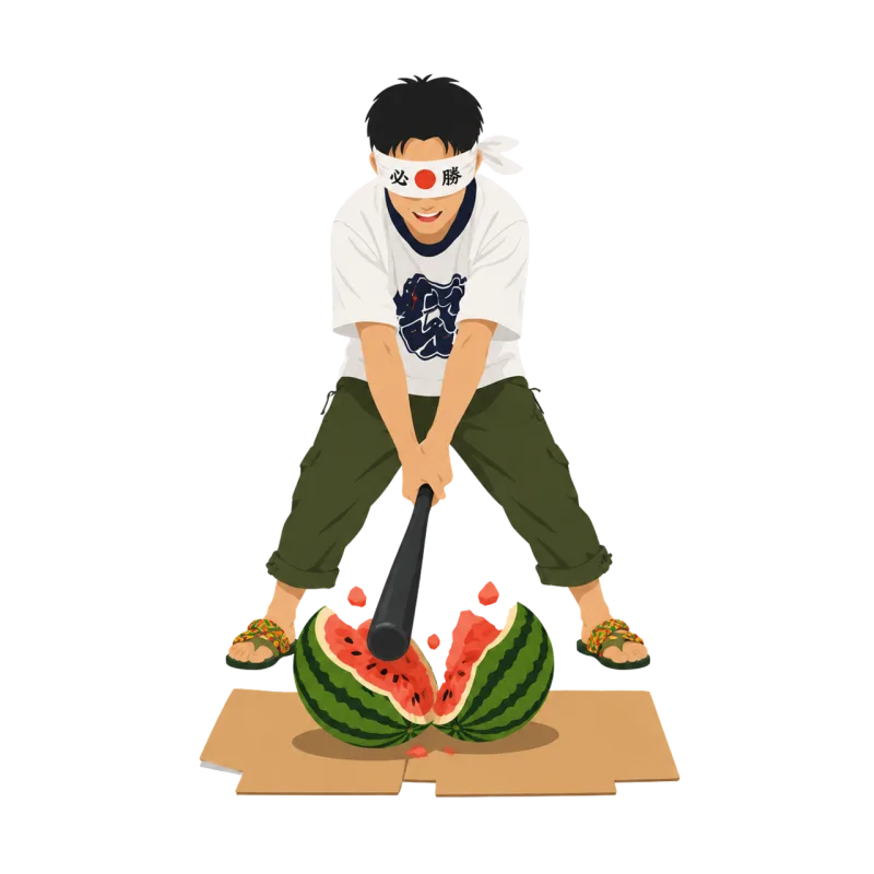 Suikawari Watermelon Traditional game Stickdatei – Essen & Trinken