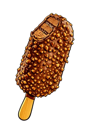 Ice cream bar Chocolate coating Nut coating Stickdatei
