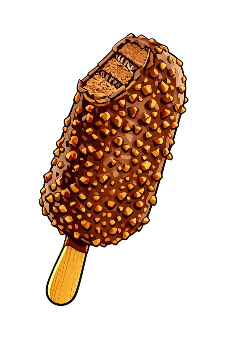 Ice cream bar Chocolate coating Nut coating Stickdatei – Kinder