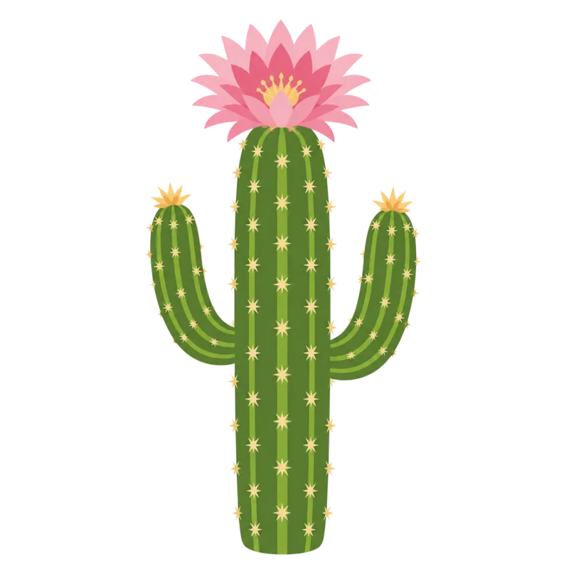 Cactus Flower Pink Stickdatei – Natur