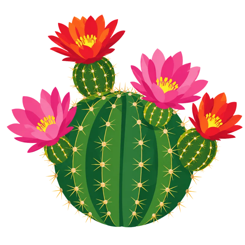 Flowering cactus Barrel cactus Cactus flowers Stickdatei – Natur