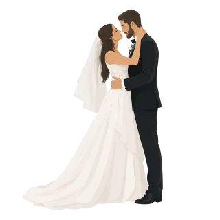 Wedding couple Bride and groom Wedding dress Stickdatei