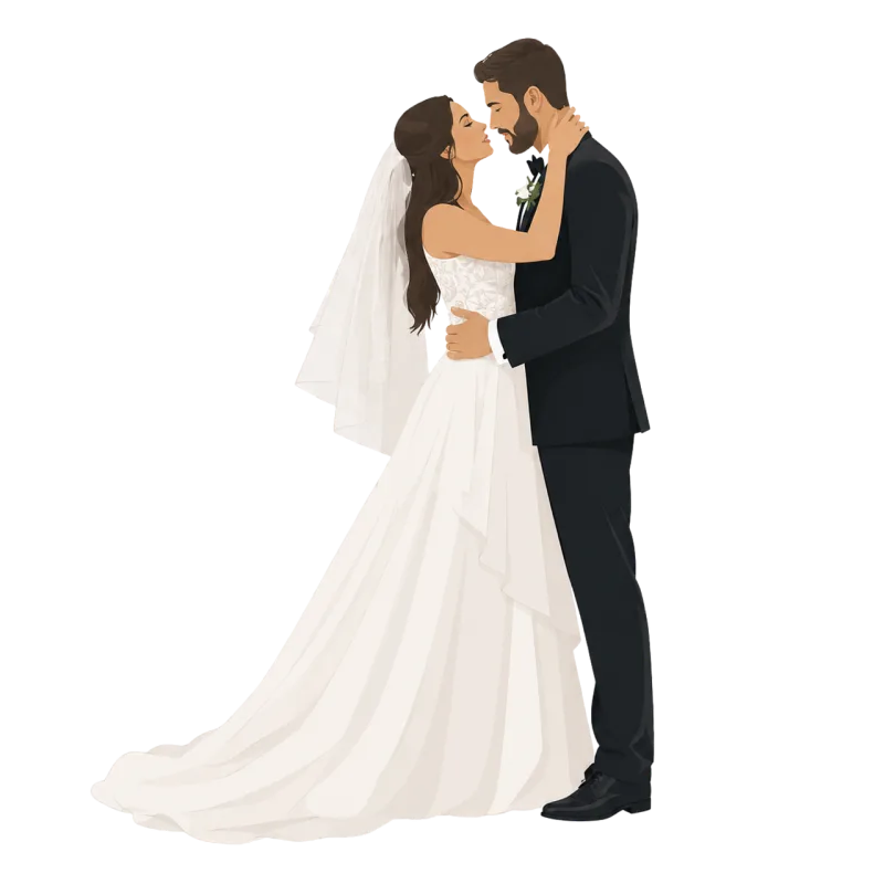 Wedding couple Bride and groom Wedding dress Stickdatei – Herzen & Liebe