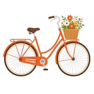 Vintage bicycle City bike Flower basket Stickdatei