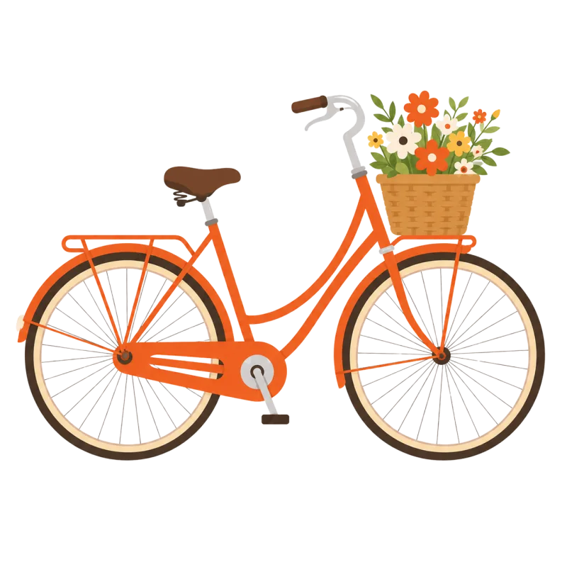 Vintage bicycle City bike Flower basket Stickdatei – Sport
