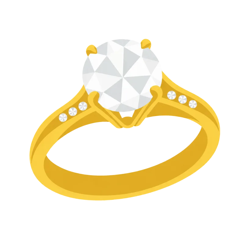 Engagement ring Gold ring Diamond ring Stickdatei – Herzen & Liebe